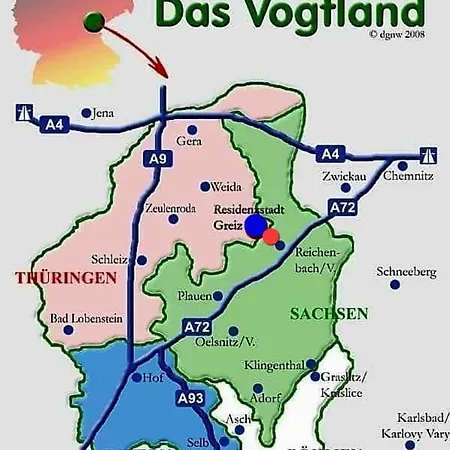 Blick Mylau - Nähe Freizeitpark Plohn&weltgrößter Ziegelsteinbrücke Apartamento *